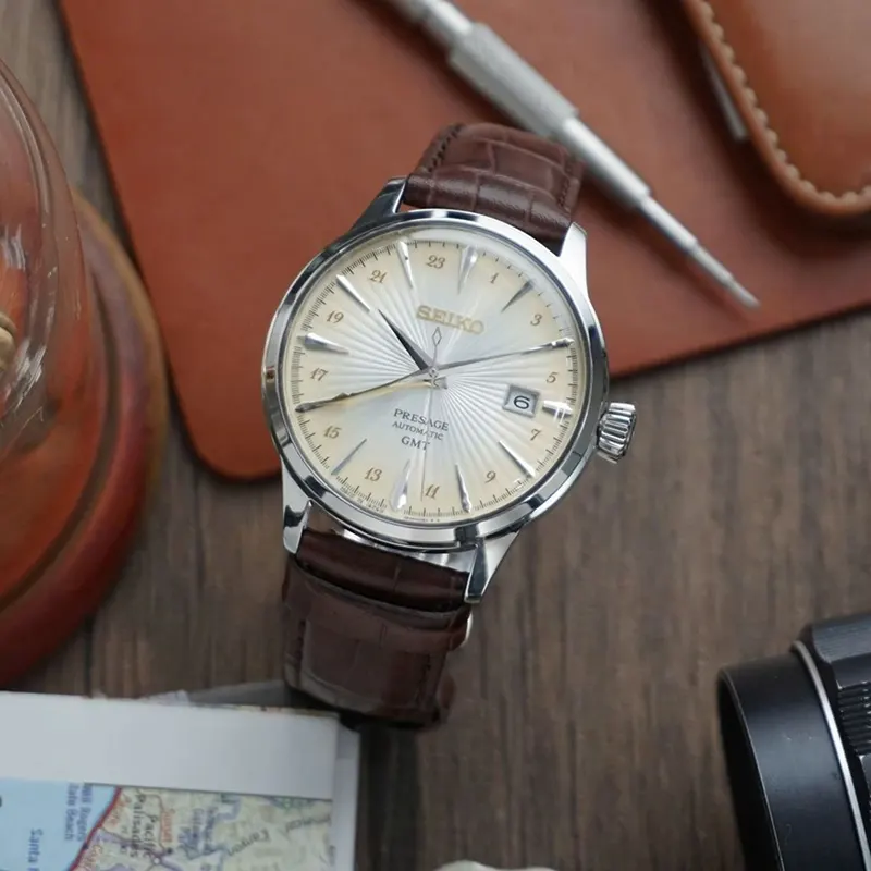 Seiko Presage Cocktail Time 'Acacia' GMT Men's Watch- SSK041J1